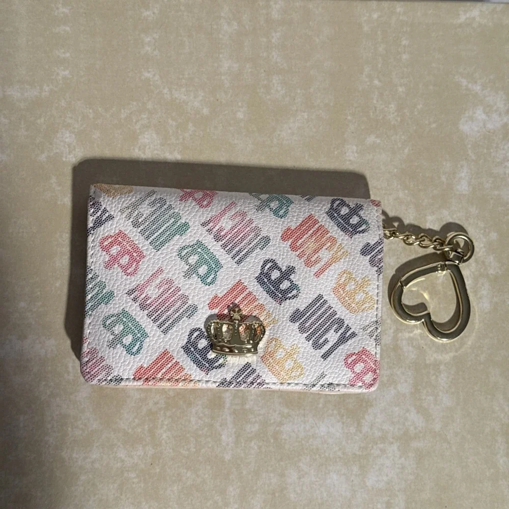 Juicy by Juicy Couture  Credit Card Case Wallet Multi Crown Heart Key Chain